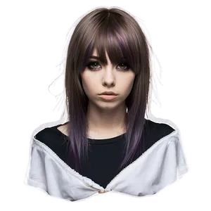 Elegant Emo Hairstyle PNG 05252024 PNG