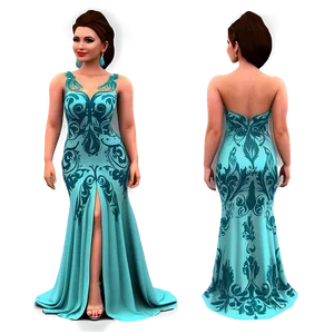 Elegant Evening Dress PNG 05232024