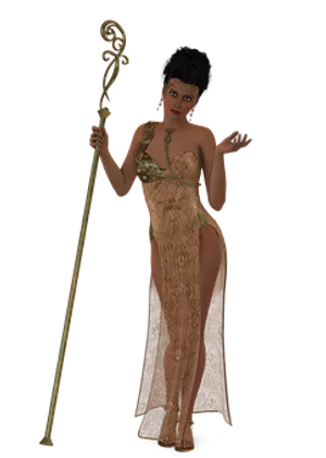 Elegant Fantasy Figurewith Staff