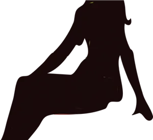 Elegant Female Silhouette Reclining PNG