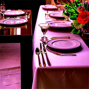 Elegant Fine Dining Table Png 06252024 PNG image