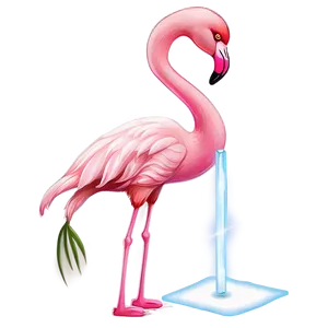 Elegant Flamingo Pose PNG Vvo PNG
