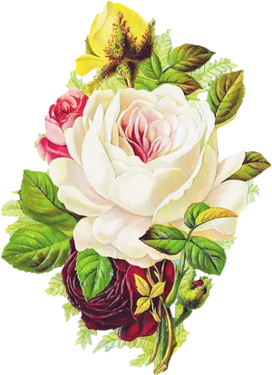 Elegant Floral Arrangement Vector PNG image