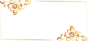 Elegant Floral Black Gold Frame PNG image