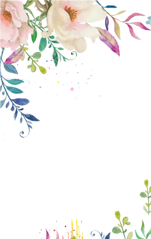 Elegant Floral Borderon Black Background PNG image