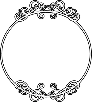 Elegant Floral Circle Frame Vector PNG image