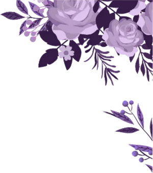 Elegant Floral Corner Design PNG image