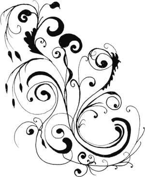 Elegant Floral Design Black Background PNG image