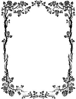 Elegant Floral Frame Border PNG image