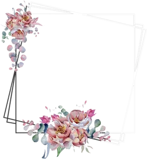 Elegant Floral Frame Design PNG image