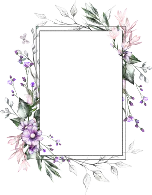 Elegant Floral Frame Design PNG image