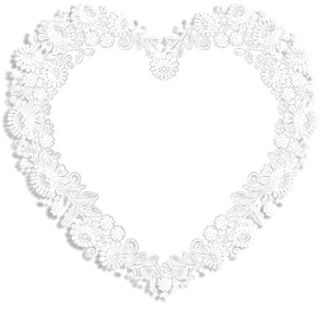 Elegant Floral Heart Frame PNG image