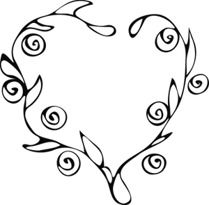 Elegant Floral Heart Vector PNG image