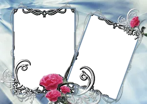 Elegant Floral Love Photo Frames PNG