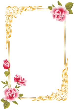 Elegant Floral Photo Frame Design PNG image