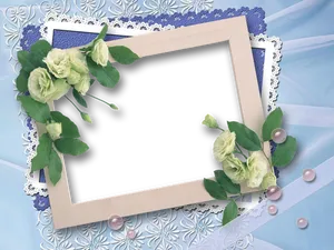 Elegant Floral Photo Frame Design PNG image