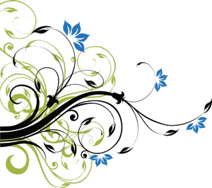 Elegant Floral Swirl Design PNG image