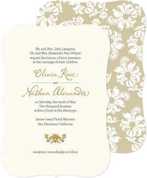 Elegant Floral Wedding Invitation PNG image