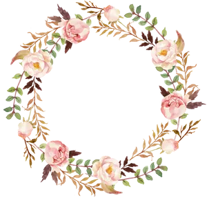 Elegant Floral Wreath Design PNG image