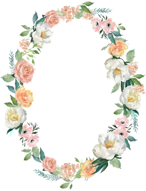 Elegant Floral Wreath Design PNG image