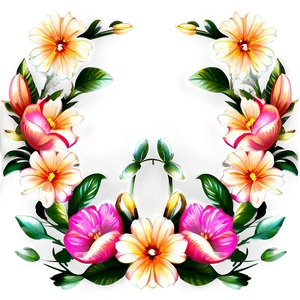 Elegant Flower Border PNG 05252024