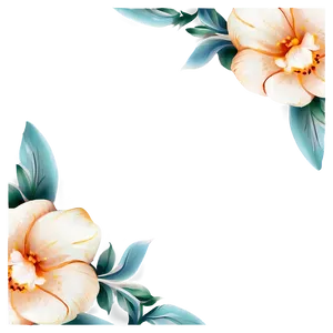 Elegant Flower Border PNG Odm39