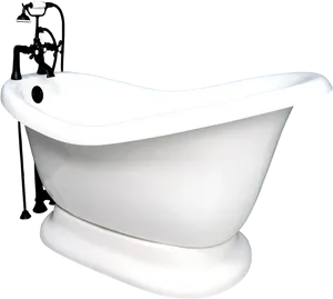 Elegant Freestanding Clawfoot Bathtub PNG image