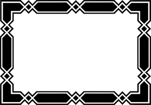Elegant Geometric Black Border Design PNG image