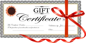 Elegant Gift Certificate Templatewith Ribbon PNG image