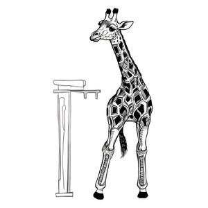 Elegant Giraffe Sketch PNG 05062024
