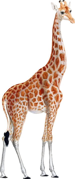 Elegant Giraffe Standing Transparent Background PNG image