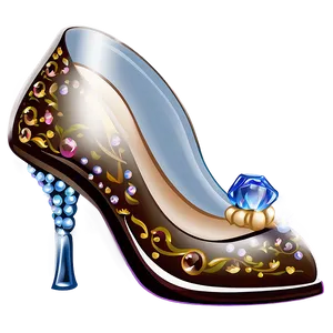 Elegant Glass Slipper Design Png Omo73 PNG image