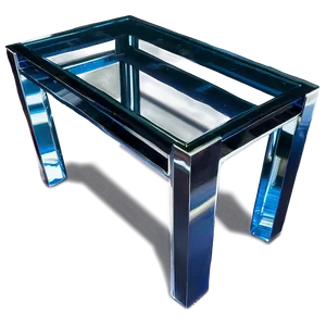 Elegant Glass Top Table PNG 05042024