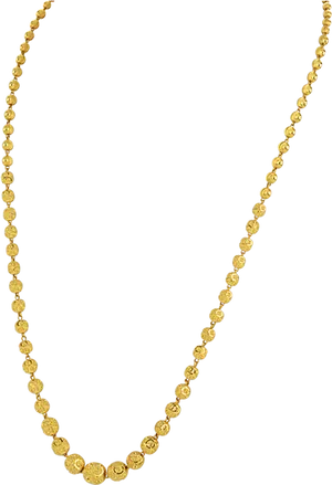 Elegant Gold Beaded Necklace PNG image