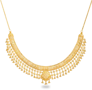 Elegant Gold Bridal Necklace PNG image