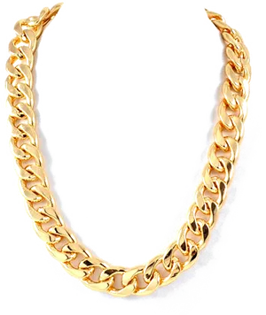 Elegant Gold Chain Necklace PNG