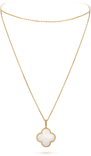 Elegant Gold Chainwith White Pendant PNG image