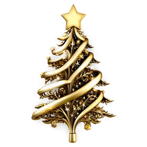 Elegant Gold Christmas Tree Aesthetic Png 56 PNG image