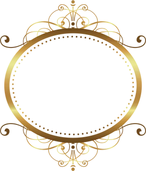 Elegant Gold Circle Frame PNG image