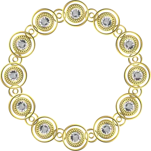 Elegant Gold Circle Framewith Diamonds PNG image