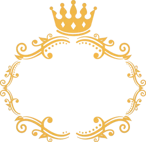 Elegant Gold Crown Frame PNG image