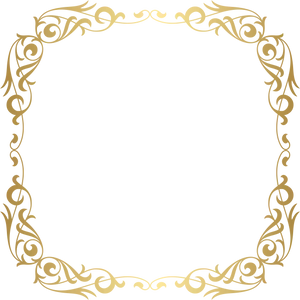 Elegant Gold Floral Frame PNG image