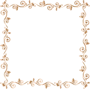 Elegant Gold Floral Frame PNG image