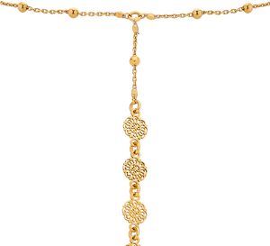 Elegant Gold Floral Necklace Chain PNG image