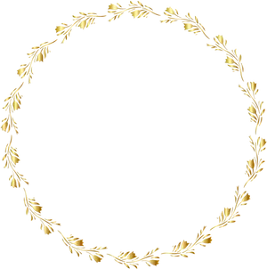 Elegant Gold Laurel Wreath Design PNG image