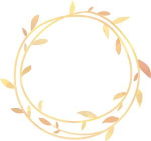 Elegant Gold Leaf Circle Frame PNG image