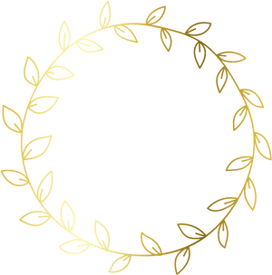 Elegant Gold Leaf Circle Frame PNG image