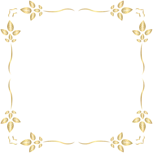 Elegant Gold Leaf Design Border PNG image