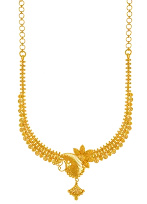 Elegant Gold Necklace Design PNG image