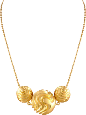Elegant Gold Necklace Design PNG image